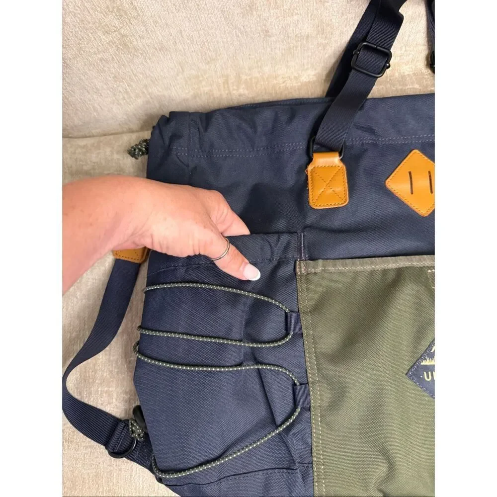 United By Blue Unisex Navy Blue Olive Green Pocket Heavy Duty Cairn Tote Bag
